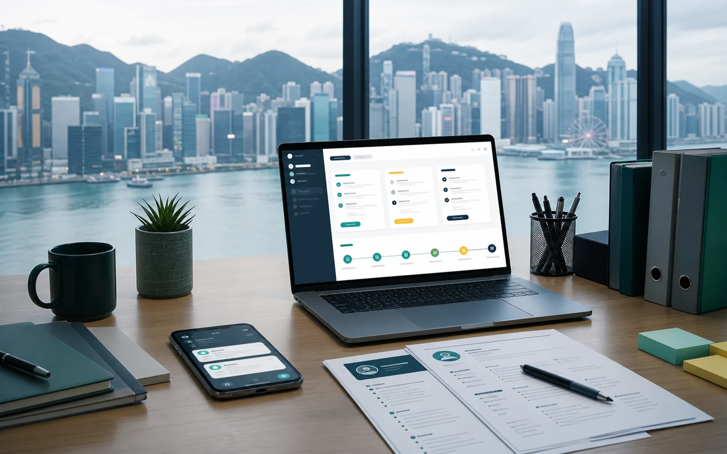 沒有清晰人臉的招聘管理平台工作桌面